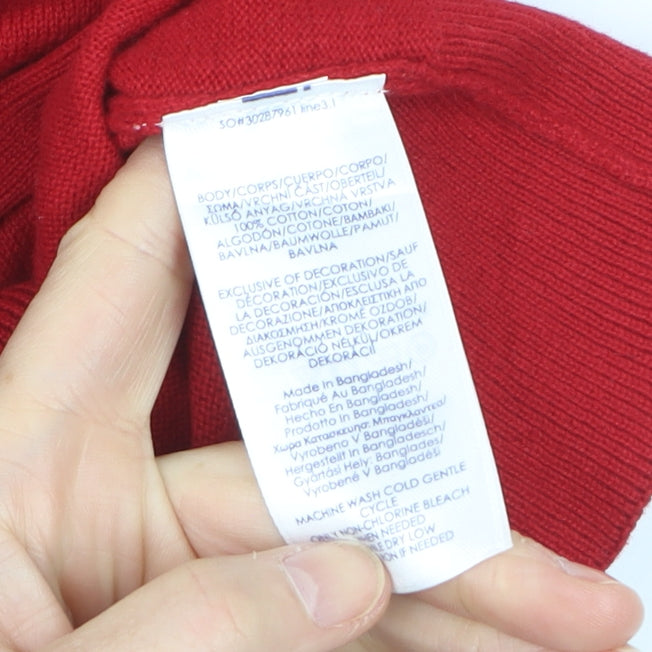 Chaps Men's Red Cotton V-Neck Sleeveless Vest Jumper Size M