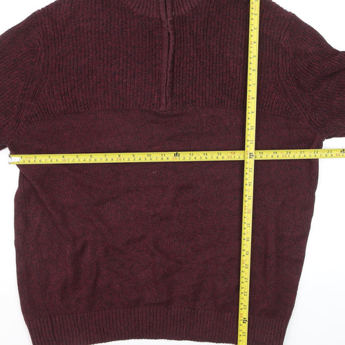 IZOD Men’s Red Knit 1/2 Zip High Neck Jumper Size L