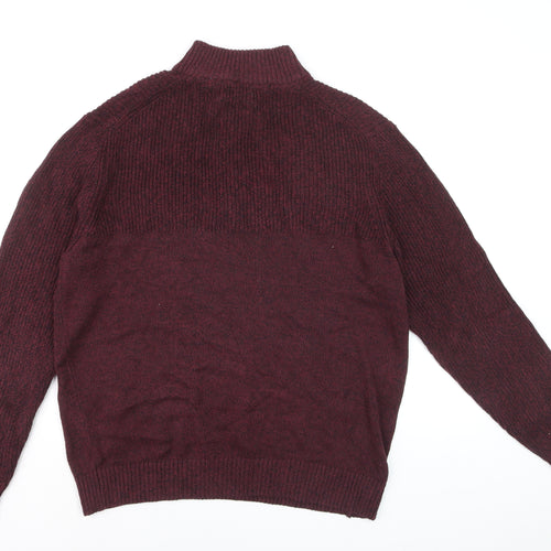 IZOD Men’s Red Knit 1/2 Zip High Neck Jumper Size L