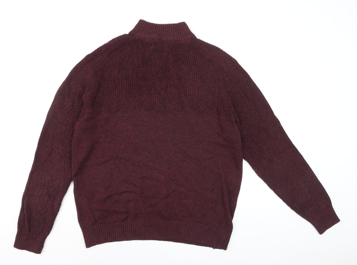 IZOD Men’s Red Knit 1/2 Zip High Neck Jumper Size L