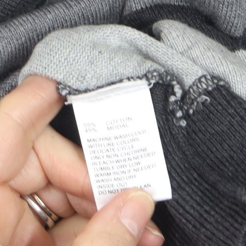 Greg Norman Men's Grey Striped V-Neck Cotton Pullover Jumper M