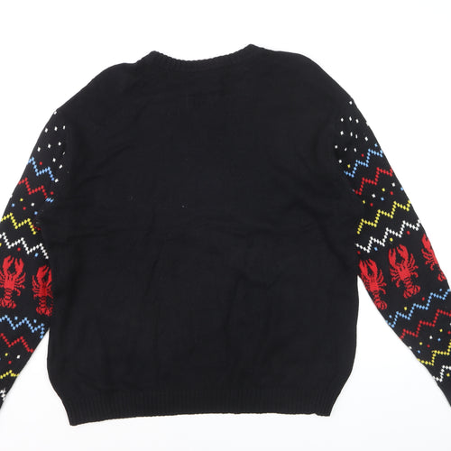 F.R.I.E.N.D.S Men's Black XL Cotton Christmas Jumper Sweater
