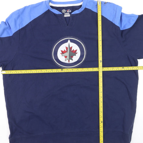 Majestic Men’s Blue 2XL NHL Sports Sweatshirt Regular Fit