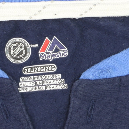 Majestic Men’s Blue 2XL NHL Sports Sweatshirt Regular Fit