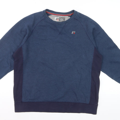 Russell Men’s Blue Crew Neck Pullover Sweatshirt Fleece Size M