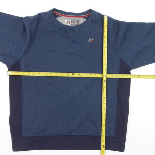 Russell Men’s Blue Crew Neck Pullover Sweatshirt Fleece Size M