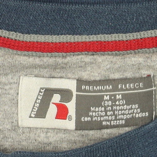 Russell Men’s Blue Crew Neck Pullover Sweatshirt Fleece Size M