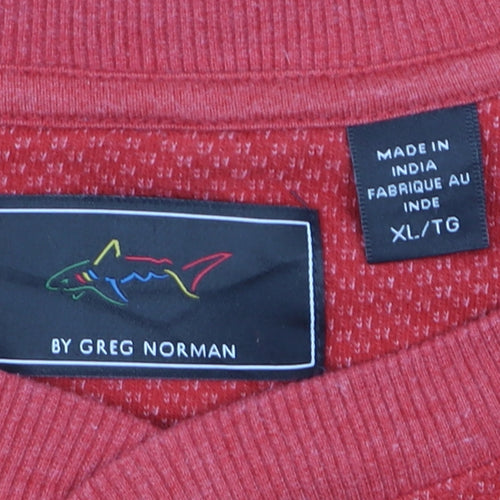 Greg Norman Men's Red XL Pullover Cotton Blend Crew Sweatshirt