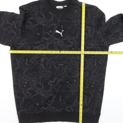 Puma Men's Black Graphic Print Crew Neck Sweatshirt Size L
