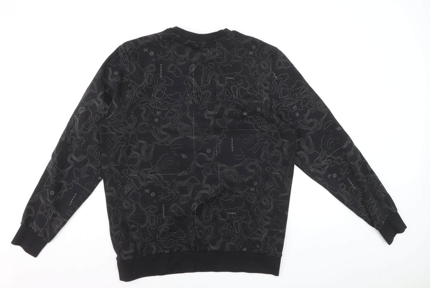 Puma Men's Black Graphic Print Crew Neck Sweatshirt Size L