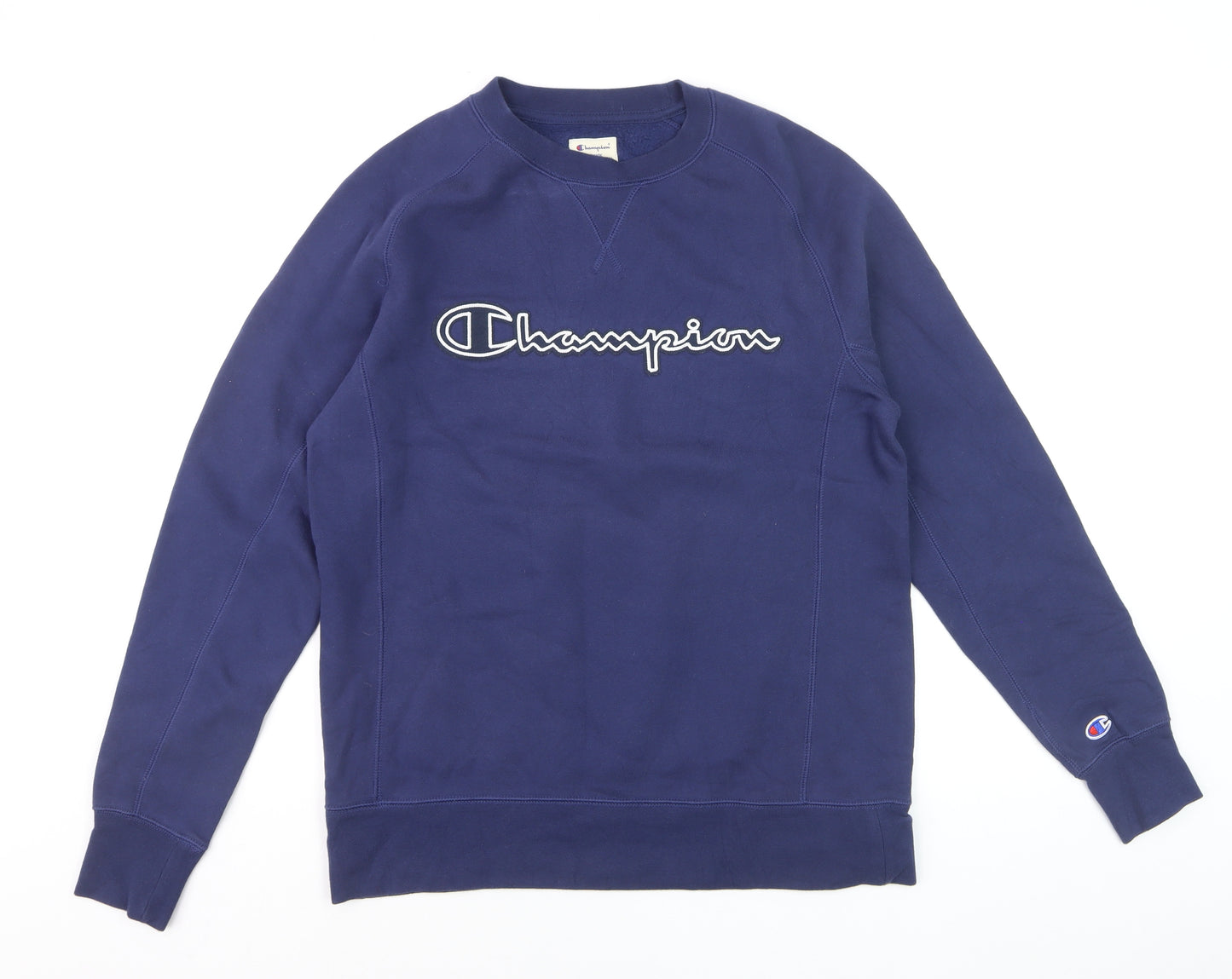 Champion Men's Blue Small Pullover Sweatshirt Crew Neck Logo Sportswear
