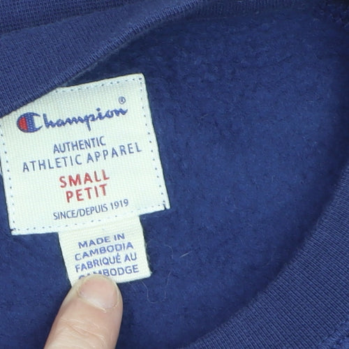 Champion Men's Blue Small Pullover Sweatshirt Crew Neck Logo Sportswear