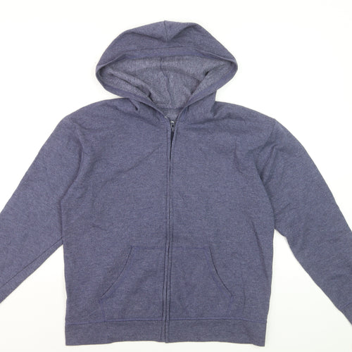 Hanes Men's Blue Full Zip Fleece Hoodie Size M