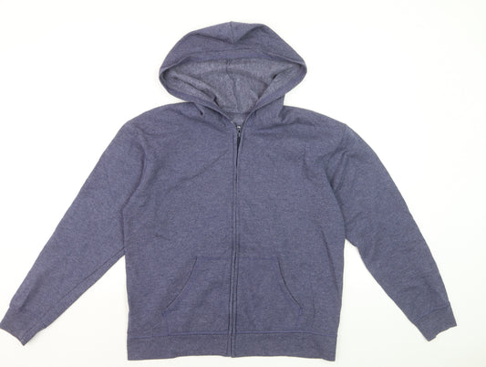 Hanes Men's Blue Full Zip Fleece Hoodie Size M