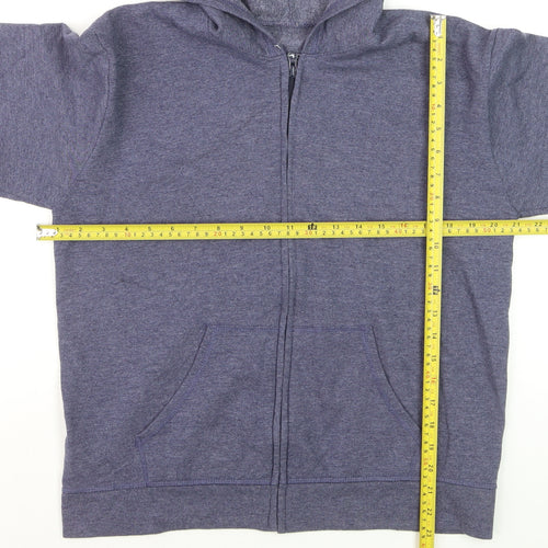 Hanes Men's Blue Full Zip Fleece Hoodie Size M