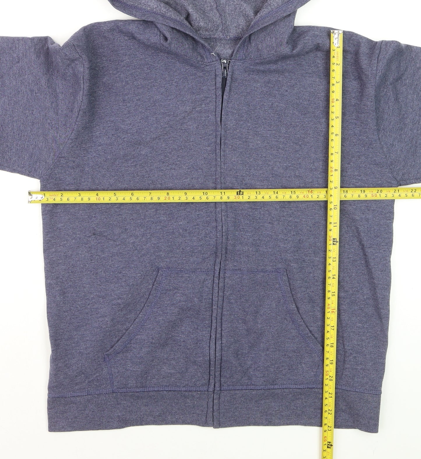 Hanes Men's Blue Full Zip Fleece Hoodie Size M
