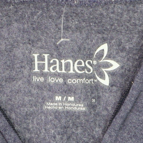 Hanes Men's Blue Full Zip Fleece Hoodie Size M