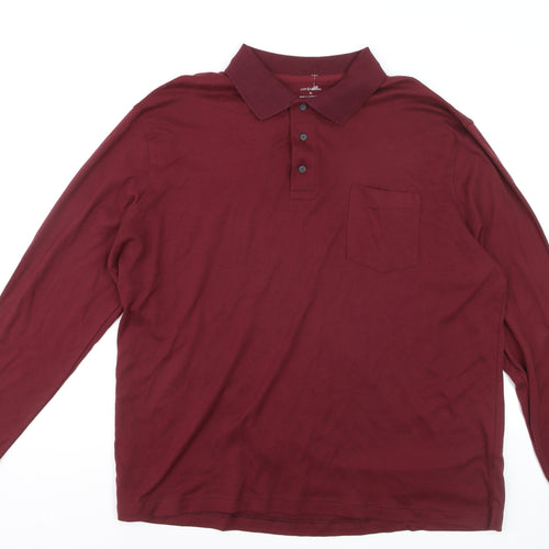 Croft & Barrow Men's Burgundy Long Sleeve Cotton Polo XL