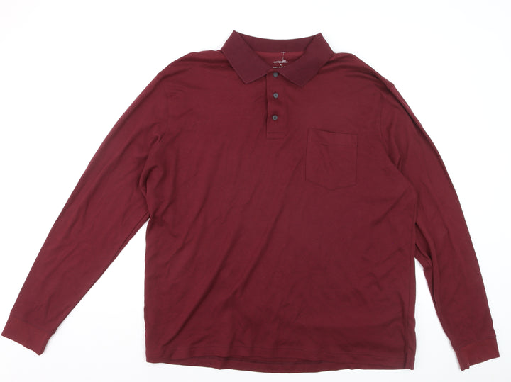 Croft & Barrow Men's Burgundy Long Sleeve Cotton Polo XL