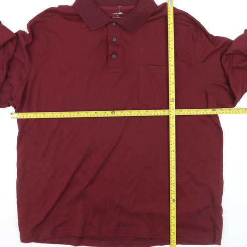 Croft & Barrow Men's Burgundy Long Sleeve Cotton Polo XL