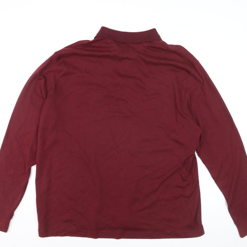 Croft & Barrow Men's Burgundy Long Sleeve Cotton Polo XL