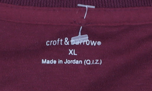 Croft & Barrow Men's Burgundy Long Sleeve Cotton Polo XL