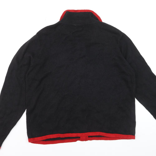 Jason Maxwell Womens Black L Collared Sequin Christmas Cardigan