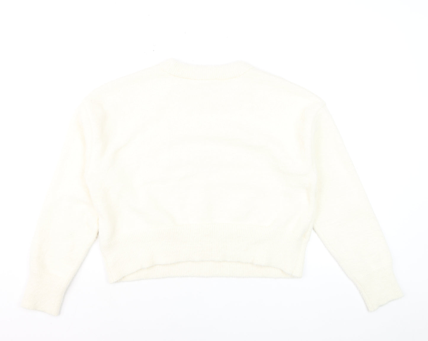 New Look Women Ivory 'C'Est Bon' Crew Neck Pullover Jumper M