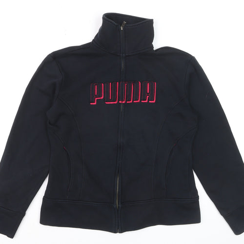 Puma Women Black Full Zip Sweatshirt Size 14 Classic Fit