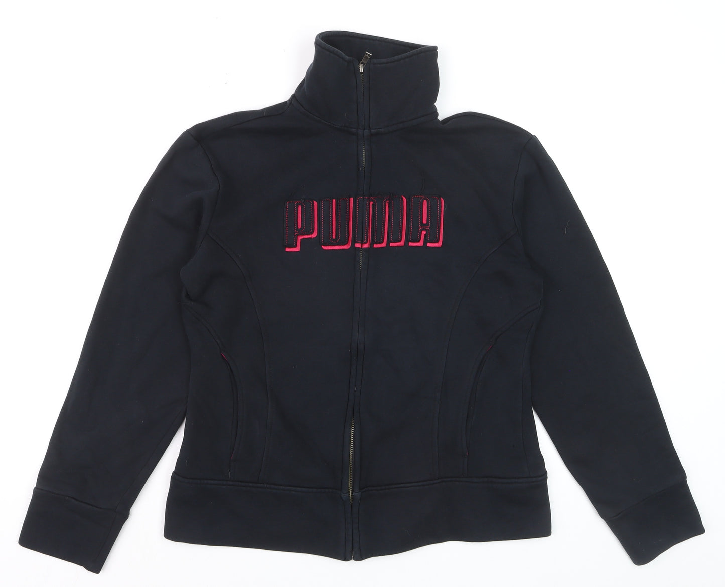 Puma Women Black Full Zip Sweatshirt Size 14 Classic Fit