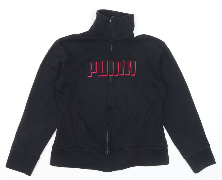Puma Women Black Full Zip Sweatshirt Size 14 Classic Fit