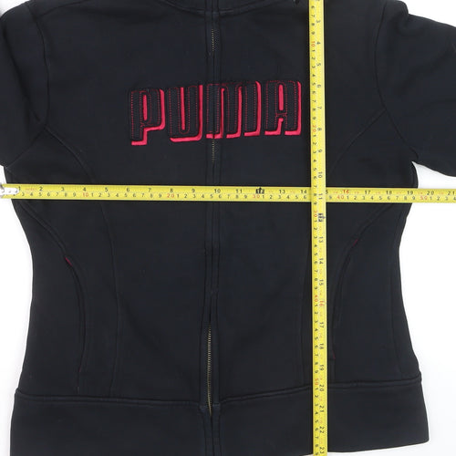 Puma Women Black Full Zip Sweatshirt Size 14 Classic Fit