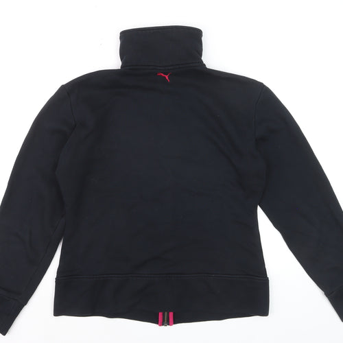 Puma Women Black Full Zip Sweatshirt Size 14 Classic Fit