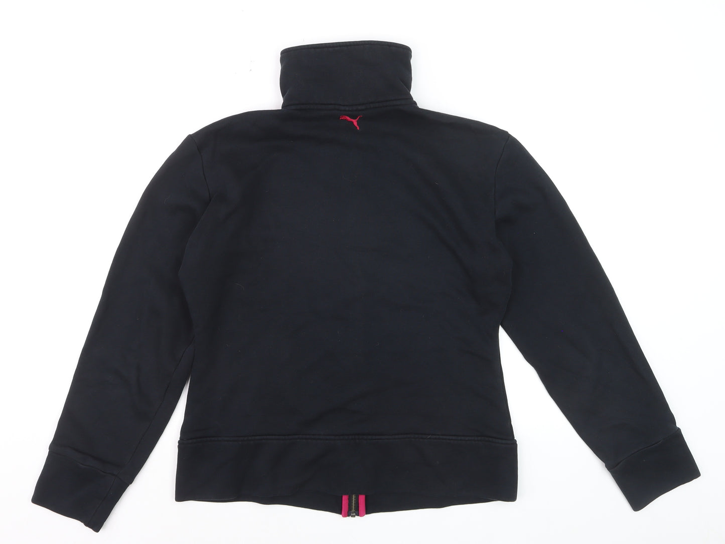 Puma Women Black Full Zip Sweatshirt Size 14 Classic Fit