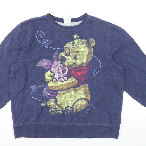 Disney Store Women’s Blue Winnie the Pooh Sweatshirt XL Pullover Cotton Blend