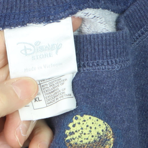 Disney Store Women’s Blue Winnie the Pooh Sweatshirt XL Pullover Cotton Blend