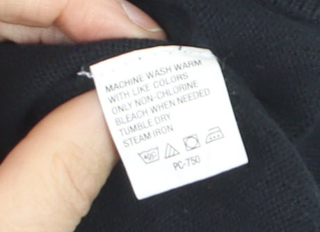 Van Heusen Men’s Black Argyle V-Neck Cotton Vest Jumper L