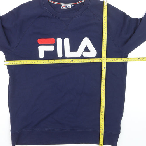 FILA Men's Blue Crew Neck Logo Sweatshirt Size M Regular Fit