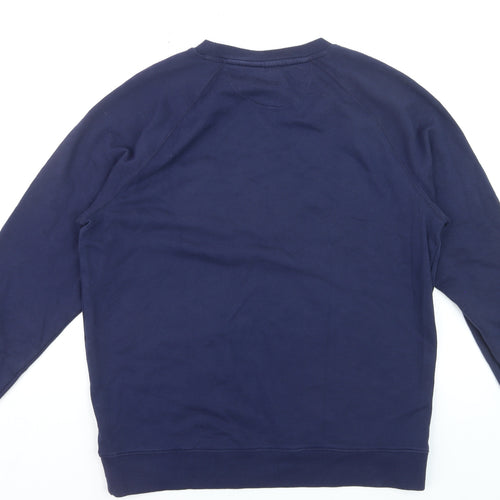 FILA Men's Blue Crew Neck Logo Sweatshirt Size M Regular Fit