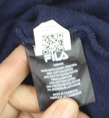 FILA Men's Blue Crew Neck Logo Sweatshirt Size M Regular Fit