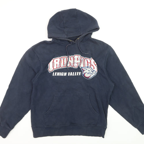 JanSport Men's Blue IronPigs Pullover Hoodie Size M Graphic