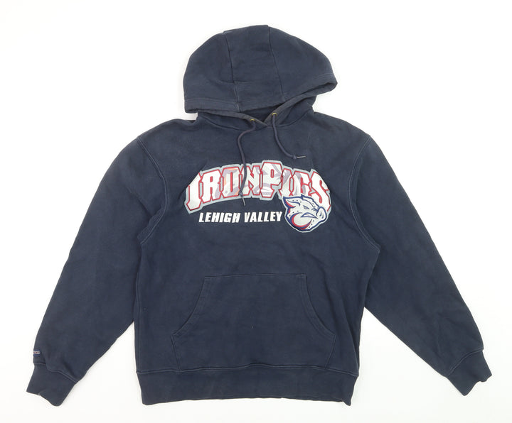JanSport Men's Blue IronPigs Pullover Hoodie Size M Graphic