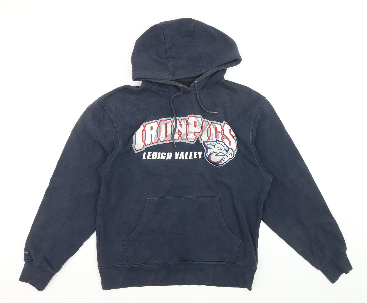 JanSport Men's Blue IronPigs Pullover Hoodie Size M Graphic