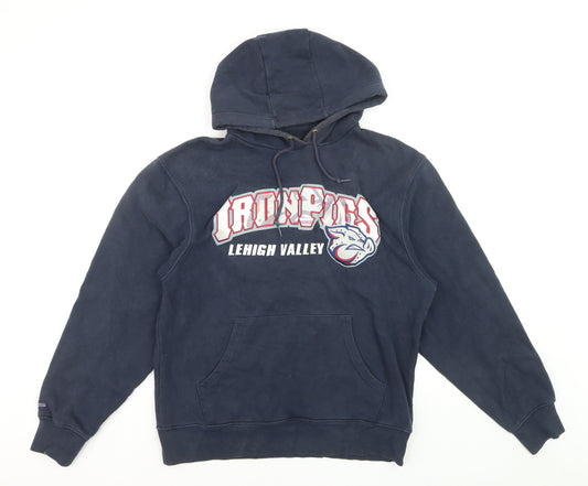 JanSport Men's Blue IronPigs Pullover Hoodie Size M Graphic