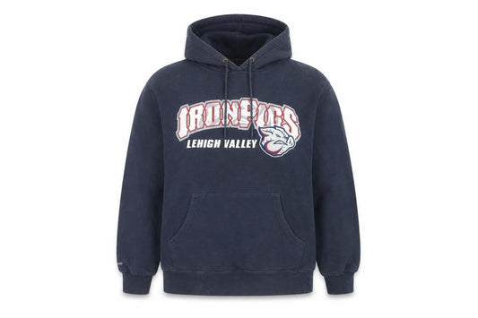 Front view of JanSport Men's Blue IronPigs Pullover Hoodie, size M, Graphic