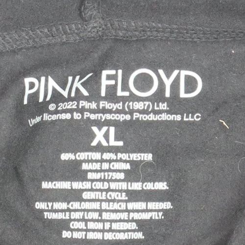 Pink Floyd Mens Black XL Pullover Hoodie Graphic Print Cotton Blend