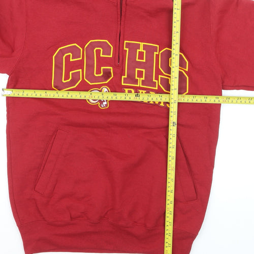 Champion Mens Red Small 1/4 Zip Fleece Sweatshirt CCHS Rams