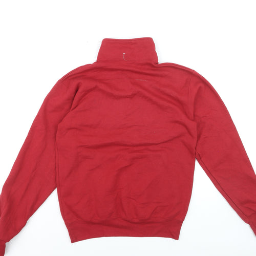 Champion Mens Red Small 1/4 Zip Fleece Sweatshirt CCHS Rams