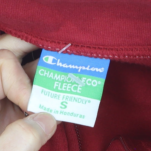 Champion Mens Red Small 1/4 Zip Fleece Sweatshirt CCHS Rams