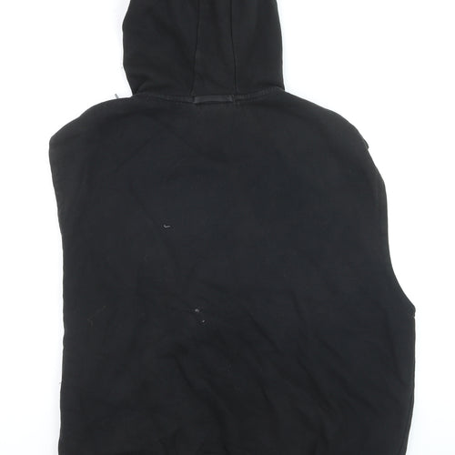 Dickies Mens Black Full Zip Sleeveless Hooded Vest Large